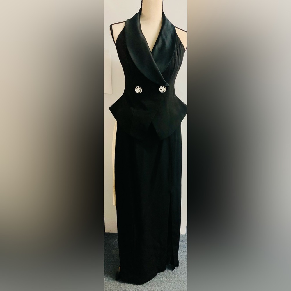 Formal Tuxedo Backless Vest-Sz 6  & Long Skirt-Sz 4; Skirt Set